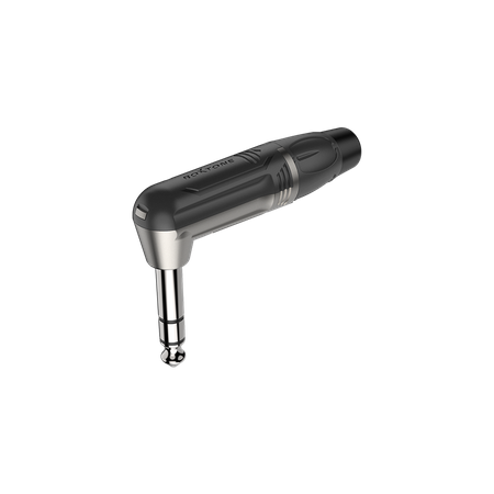 6,3mm Stereo-Winkelstecker, vernickeltes Gehäuse, vernickelte Kontakte Roxtone RJ3RP-NN