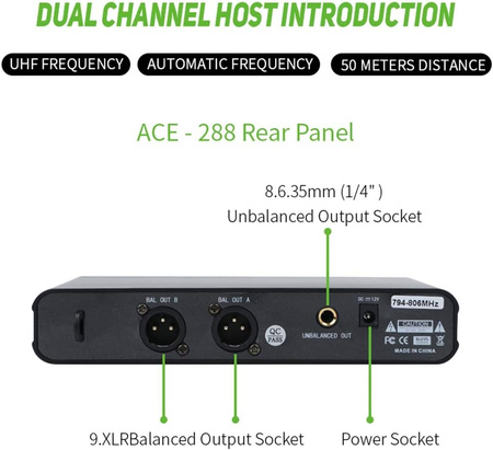 Drahtloses Mikrofon-System Acemic ACE-288