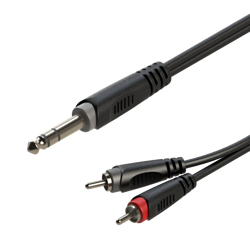 Audiokabel 6,3 mm Stereo Klinkenstecker auf 2x RCA Stecker, 3 m