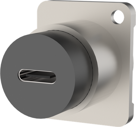 D-Shape USB Typ-C Buchse Chassis Einbaustecker Roxtone RAUCD