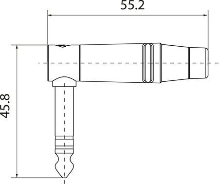 6.3mm Stereo-Stecker, schwarzes elektrophoretisch lackiertes Gehäuse, vergoldete Kontakte Roxtone RJ3RPP-NS-BG
