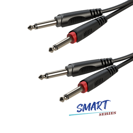 Audiokabel 2x 6,3 mm Mono Klinkenstecker auf 2x 6,3 mm Mono Klinkenstecker, 1,5 m Roxtone SACC100L1.5 