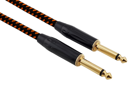 Red's Music Instrumentenkabel - Klinke 6,3mm / Klinke 6,3mm - FOP geflochtenes Kabel - GCF1130BO - 3m