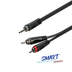 Y-Kabel 3,5 mm Stereo Klinkenstecker auf 2x RCA Stecker, 1 m Roxtone SAYC150L1