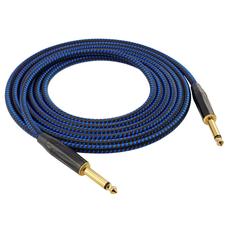 Red's Music Instrumentenkabel - Klinke 6,3mm / Klinke 6,3mm - FOP geflochtenes Kabel - GCF1130BB - 3m
