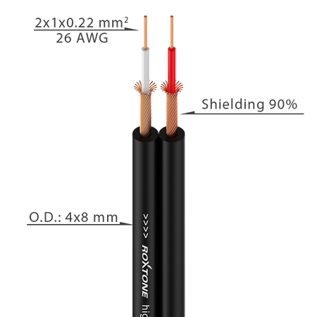 Audiokabel 2x RCA Stecker auf 2x RCA Stecker, 1 m Roxtone SACC130L1