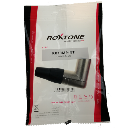 3 poliger rechtwinkliger XLR-Stecker Roxtone RX3RMP-NT