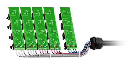 Audio-Stage-Box, konfektioniert mit mehradrigen Audiokabeln der TCC-Serie Roxtone STBN1204L15