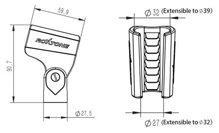 Universal Microphone Clip Holder Roxtone UMC10