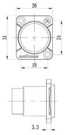 D-Shape USB Typ-C Buchse Chassis Einbaustecker Roxtone RAUCD