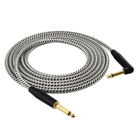 Red's Music Instrumentenkabel - Klinke 6,3mm / Klinke 6,3mm - FOP geflochtenes Kabel - GCF1250BW - 5m