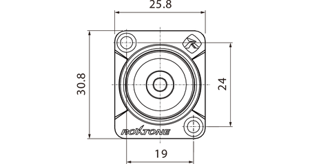 3.5mm-Stereo-Klinkenbuchse durch das Gehäuse Roxtone RAMJ3FD
