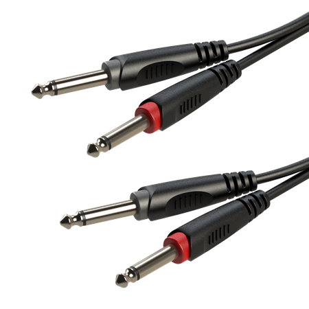 Audiokabel 2x 6,3 mm Mono Klinkenstecker auf 2x 6,3 mm Mono Klinkenstecker, 1,5 m Roxtone SACC100L1.5 