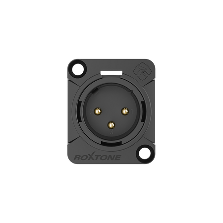3 poliger XLR-Stecker, schwarzes elektrophoretisch lackiertes Gehäuse Roxtone RX3MD-BG 
