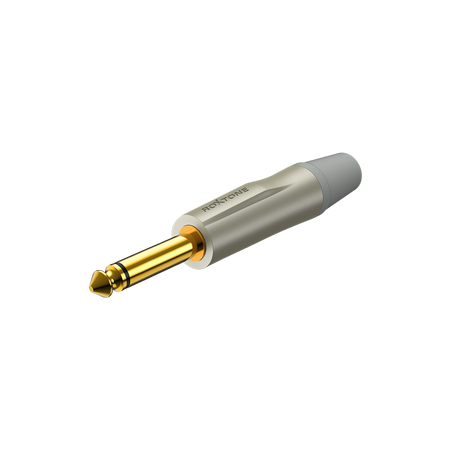 6.3mm Monostecker, Gehäuse aus Satin-Nickel, vergoldete Kontakte Roxtone PJ2X-SG