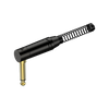 6.3mm Mono-Winkelstecker, schwarzes elektrophoretisch lackiertes Gehäuse, vergoldete Kontakte Roxtone RJ2RPP-BG