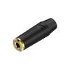 3.5mm Stereoklinke, schwarzes elektrophoretisch lackiertes Gehäuse Roxtone RMJ3FPP-45-BG