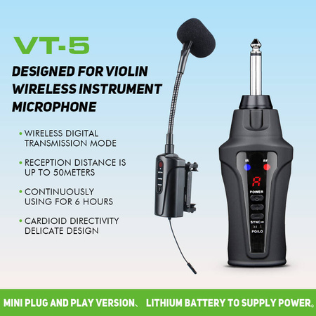 Drahtloses Mikrofon für Violine Acemic VT-5