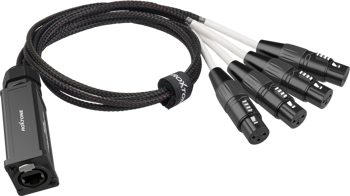 Snake Splitter RJ45 Buchse auf 4x XLR 3-Pin Buchse Roxtone PS4F