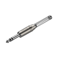 6.3mm Stereo-Stecker, vernickeltes Gehäuse, vernickelte Kontakte Roxtone RJ3PP-NN
