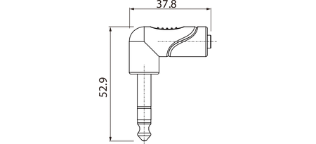 Klinkenadapter 6,3 mm Stereo Stecker auf 3,5 mm Stereo Buchse, rechtwinklig Roxtone RPAN245  