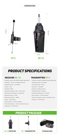 Drahtloses Mikrofon für Flöte Acemic DT-5