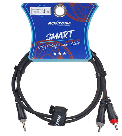 Y-Kabel 3,5 mm Stereo Klinkenstecker auf 2x RCA Stecker, 1 m Roxtone SAYC150L1