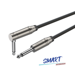 Instrumentenkabel 6,3 mm Mono-Klinke gerade auf 6,3 mm Mono-Klinke gewinkelt, 1 m SMART Roxtone SGJJ110L1