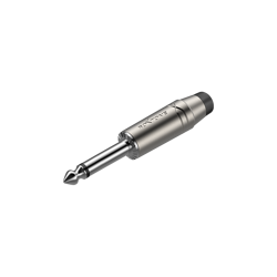 6.3mm Monostecker, vernickeltes Gehäuse, vernickelte Kontakte Roxtone RJ2PP-BK-NN