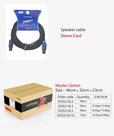 Speaker Cable / Lautsprecherkabel 2x1.0 mm² – 10m SMART Roxtone SSSS210L10