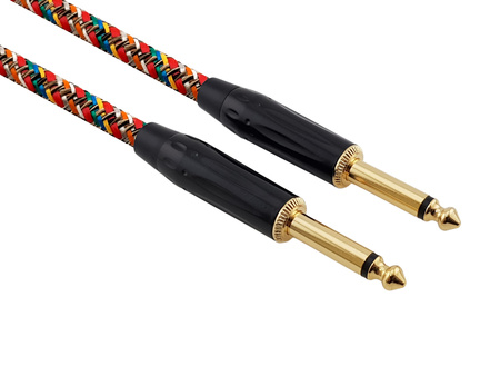 Red's Music Instrumentenkabel - Klinke 6,3mm / Klinke 6,3mm - FOP geflochtenes Kabel - GCF1150RA - 5m
