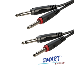 Audiokabel 2x 6,3 mm Mono Klinkenstecker auf 2x 6,3 mm Mono Klinkenstecker, 1,5 m Roxtone SACC100L1.5