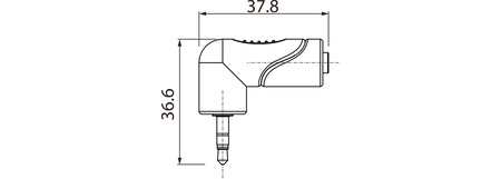 Klinkenadapter 3,5 mm Stereo Stecker auf 3,5 mm Stereo Buchse, rechtwinklig Roxtone RPAN200  