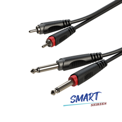Audiokabel 2x RCA Stecker auf 2x 6,3 mm Mono Klinkenstecker, 1  SMART Roxtone SACC150L1