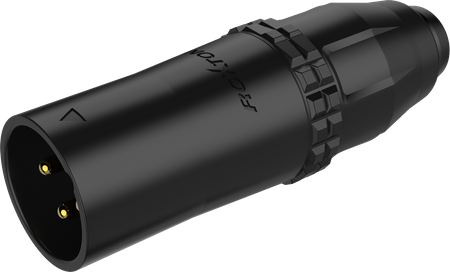 Strapazierfähiger, wasserdichter 3-poliger XLR-Stecker Roxtone RX3MWP-BG
