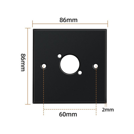 Leere Aluminium-Zeichnung Wandmontageplatte Teriux TWP-1-BK