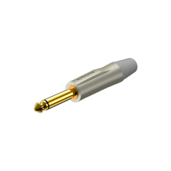 6.3mm Monostecker, Gehäuse aus Satin-Nickel, vergoldete Kontakte Roxtone PJ2X-SG
