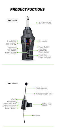 Drahtloses Mikrofon für Flöte Acemic DT-5