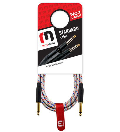 Red's Music Instrumentenkabel - Klinke 6,3mm / Klinke 6,3mm - FOP geflochtenes Kabel - GCF1130BRW - 3m