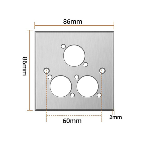 Leere Aluminium Zeichnung Wandmontageplatte Teriux TWP-3-SL