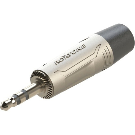 3.5mm Stereo-Stecker, vernickeltes Gehäuse, vernickelte Kontakte Roxtone RMJ3P-NN