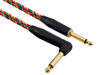 Red's Music Instrumentenkabel - Klinke 6,3mm / Klinke 6,3mm gewinkelt - FOP geflochtenes Kabel - GCF1230RA - 3m
