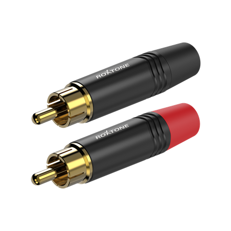 RCA-Stecker Schwarzes Gehäuse Roxtone P2BG